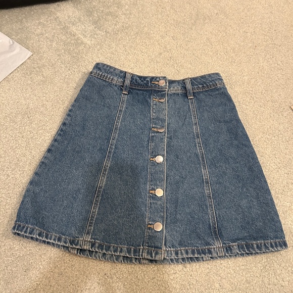 Divided by H&M Denim Flare Button-down Skirt Size 2 - Picture 1 of 6